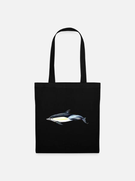 Gemeiner Delphin - Gemeiner Delfin - Delfin gemeinsam - Stoffbeutel - Schwarz