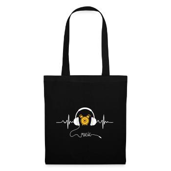 musique - Sac en tissu - noir - Devant