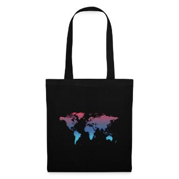 Carte du monde coloré - Sac en tissu - noir - Devant