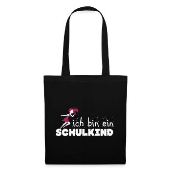 Einschulung Ich bin ein Schulkind Mädchen - Stoffbeutel - Schwarz - Vorne