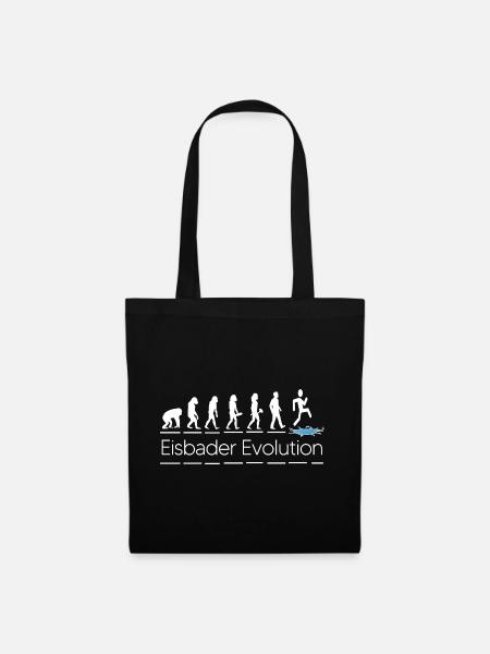 eisbader winterschwimmen evolution eiswasser - Stoffbeutel - Schwarz
