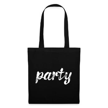 fête, blanc - Sac en tissu - noir - Devant