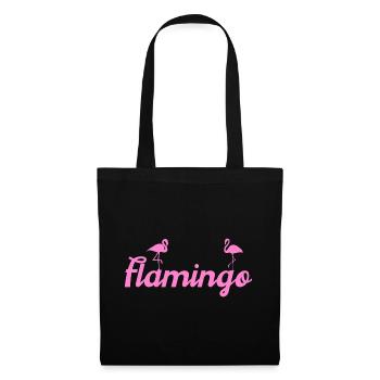 Flamants roses - Sac en tissu - noir - Devant