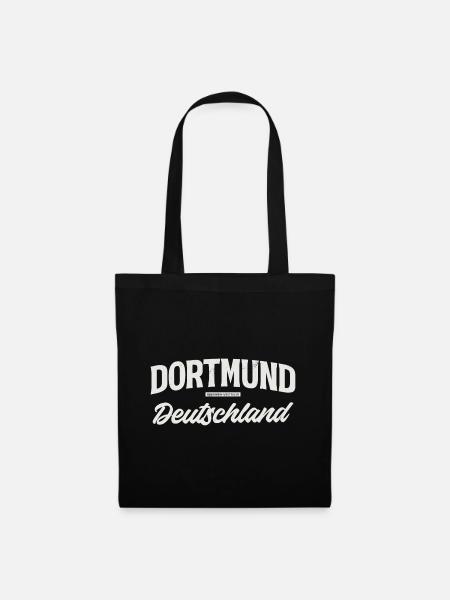 Dortmund Deutschland Vintage Typo - Stoffbeutel - Schwarz