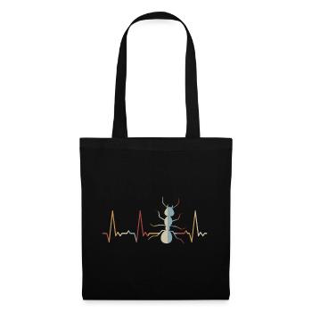 Fourmi battement de cœur - Sac en tissu - noir - Devant