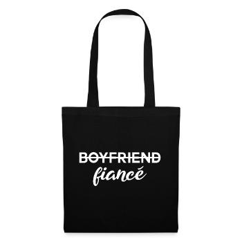 Boyfriend Fiancé Verlobung - Stoffbeutel - Schwarz - Vorne