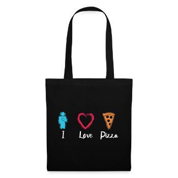 I Love Pizza - Stoffbeutel - Schwarz - Vorne