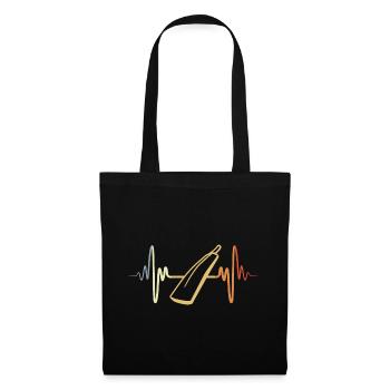 Palpitations cardiaques de chauve-souris de cricket ECG - Sac en tissu - noir - Devant