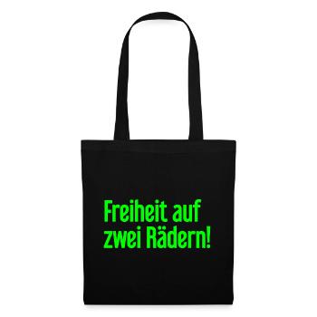 Freedom on Two Wheels - Cyclist Design - Tote Bag - black - Front