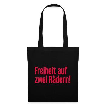 Freedom on Two Wheels - Cyclist Design - Tote Bag - black - Front