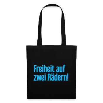 Freedom on Two Wheels - Cyclist Design - Tote Bag - black - Front