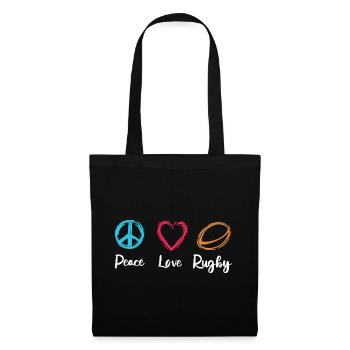 Peace Love Rugby - Tote Bag - black - Front