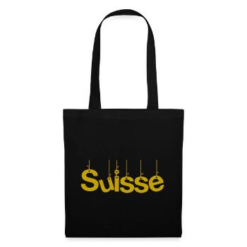 SUISSE. PAYS. GENEVE. SUISSE. HUMOUR. PAYS. DRAPEA - Sac en tissu - noir - Devant