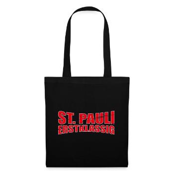 St. Pauli erstklassig - Stoffbeutel - Schwarz - Vorne