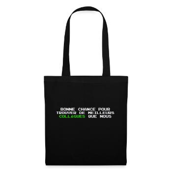 Cadeau depart collegue de travail humour Homme - Sac en tissu - noir - Devant
