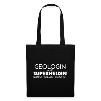 Géologue Super-héroïne Géologie - Sac en tissu - noir - Devant