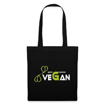 pure_vegan_power - Sac en tissu - noir - Devant