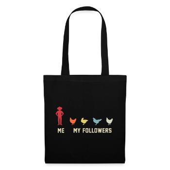 ich meine follower Hühner  - Stoffbeutel - Schwarz - Vorne