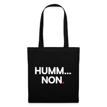 SUMM... NEIN | Minimalistischer humoristischer Ausdruck - Stoffbeutel - Schwarz - Vorne