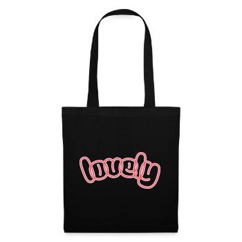 Joli logo en écriture néon - Sac en tissu - noir - Devant
