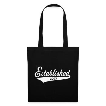 Established 2003 (year of birth, birthday / White) - Tote Bag - black - Front