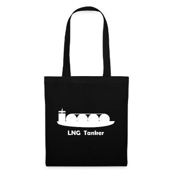LNG Tanker – Gastanker Schiff Silhouette - Stoffbeutel - Schwarz - Vorne