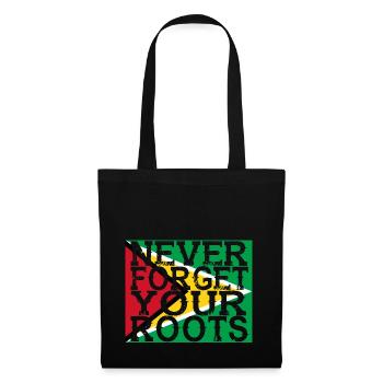 never forget roots home Guyana - Stoffbeutel - Schwarz - Vorne
