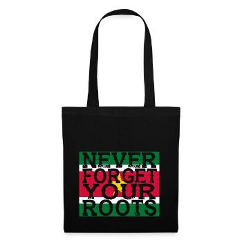 never forget roots home Suriname - Stoffbeutel - Schwarz - Vorne