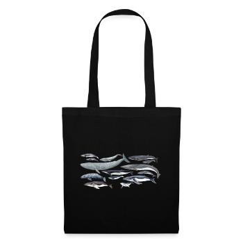 diversité baleines fond transparent - Sac en tissu - noir - Devant