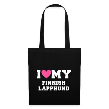 I love my Finnish Lapphund - Stoffbeutel - Schwarz - Vorne