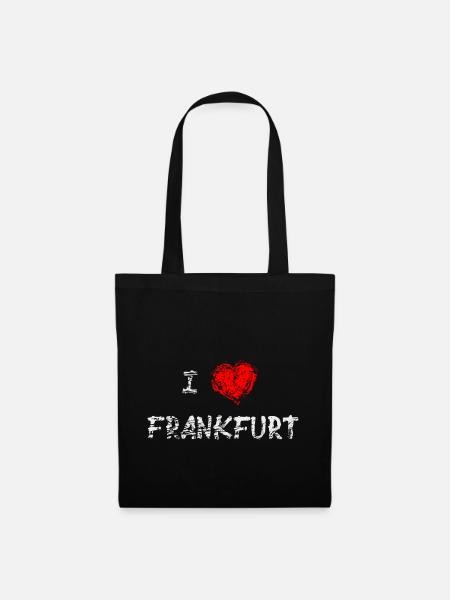 Frankfurt Stadt Liebe Geschenk - Stoffbeutel - Schwarz