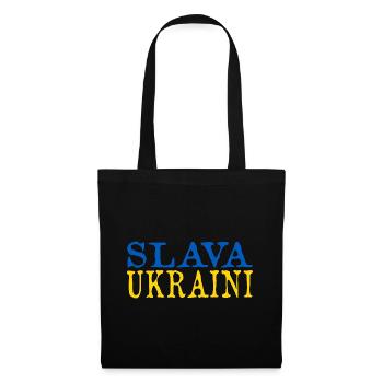 Ukraine Flagge Slava Ukraine - Stoffbeutel - Schwarz - Vorne
