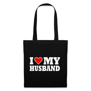 I love my husband - Stoffbeutel - Schwarz - Vorne