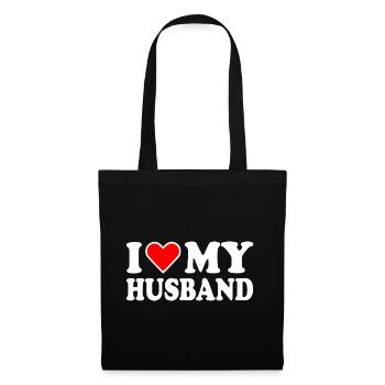 I love my husband - Stoffbeutel - Schwarz - Vorne