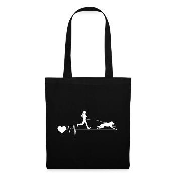 Canicross Trail Running Dog Sport Heartbeat Pulse - Tote Bag - black - Front