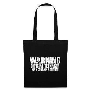 Warning Official Teenager, May Contain Attitude 8 - Tote Bag - black - Front