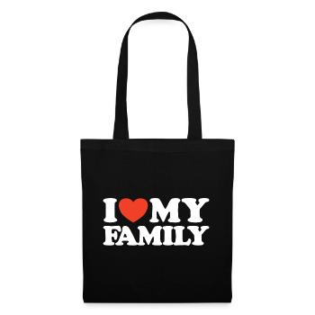 J’aime ma chemise cœur de famille - Sac en tissu - noir - Devant
