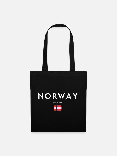 Norwegische Flagge, Norwegischer Stolz - Stoffbeutel - Schwarz