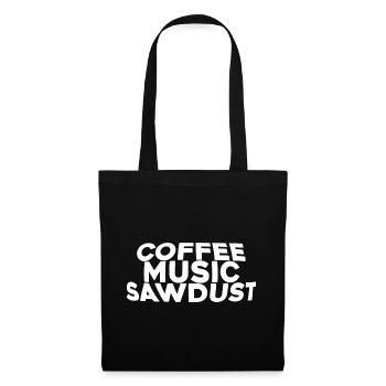 Café, Musique, Sciure de bois - Sac en tissu - noir - Devant