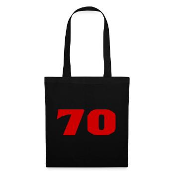 70. 70 ANS. 70e ANNIVERSAIRE. ANNIVERSAIRE 70 ANS. - Sac en tissu - noir - Devant