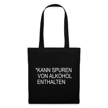 Kann Spuren von Alkohol enthalten - Stoffbeutel - Schwarz - Vorne