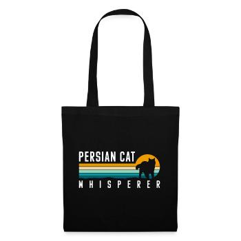 Perser Katze Katzendame Katzenfreund Katzenmama - Stoffbeutel - Schwarz - Vorne