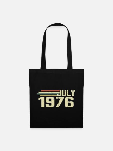 Geburtstag Juli 1976 Jahr 1976 Juli Jahrgang 1976 - Stoffbeutel - Schwarz