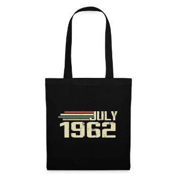 Geburtstag Juli 1962 Jahr 1962 Juli Jahrgang 1962 - Stoffbeutel - Schwarz - Vorne