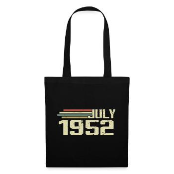 Geburtstag Juli 1952 Jahr 1952 Juli Jahrgang 1952 - Stoffbeutel - Schwarz - Vorne