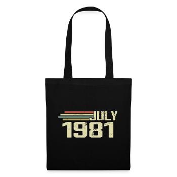 Geburtstag Juli 1981 Jahr 1981 Juli Jahrgang 1981 - Stoffbeutel - Schwarz - Vorne