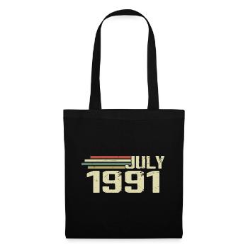 Geburtstag Juli 1991 Jahr 1991 Juli Jahrgang 1991 - Stoffbeutel - Schwarz - Vorne