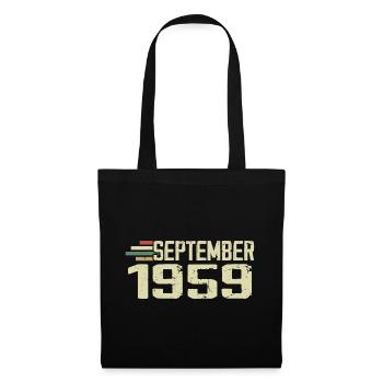 Septembre 1959 Idée Cadeau Vintage Septembre 1959 - Sac en tissu - noir - Devant