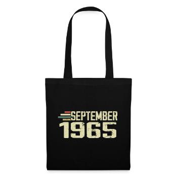 Septembre 1965 Idée Cadeau Vintage Septembre 1965 - Sac en tissu - noir - Devant