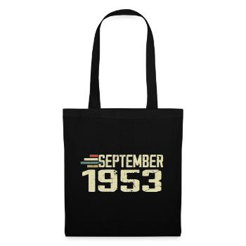 September 1953 Vintage Geschenkidee September 1953 - Stoffbeutel - Schwarz - Vorne